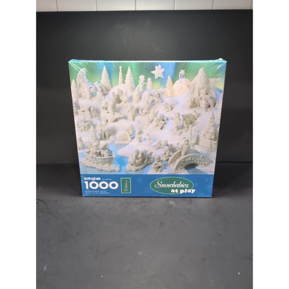 Snow Babies at Play Puzzle, Dept 56,‎ 1000 Piece, Springbok, Vtg Hallmark Jigsaw - Picture 1 of 4